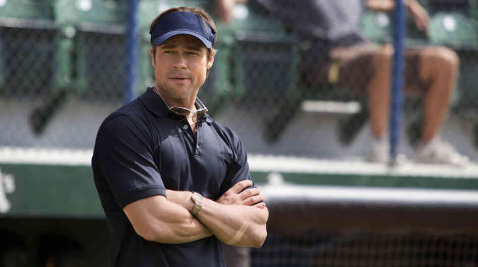 Brad Pitt plays Billy Beane, the general manager of the Oakland A's, in the movie Moneyball.