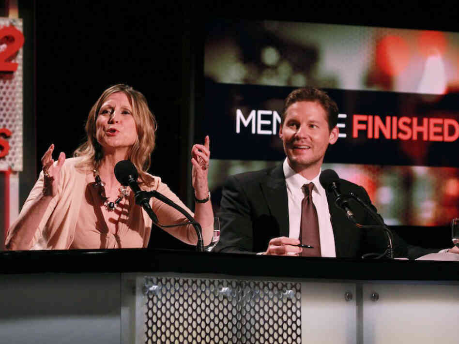 Christina Hoff Sommers and David Zinczenko argued against the motion that "Men Are Finished" in an Intelligence Squared U.S. debate on Sept. 20.