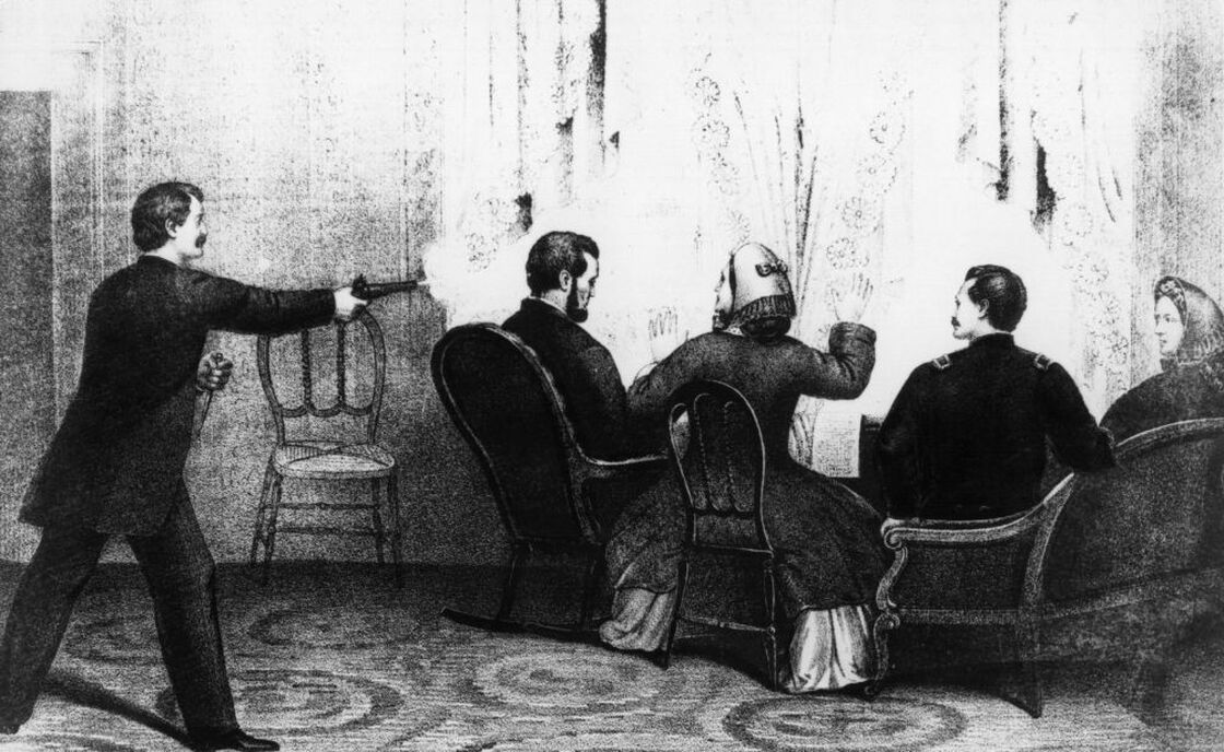 A lithograph depicts the assassination of Abraham Lincoln, who was shot by John Wilkes Booth in Ford's Theatre in 1865. Lincoln's death is the subject of a new book by Fox News host Bill O'Reilly.