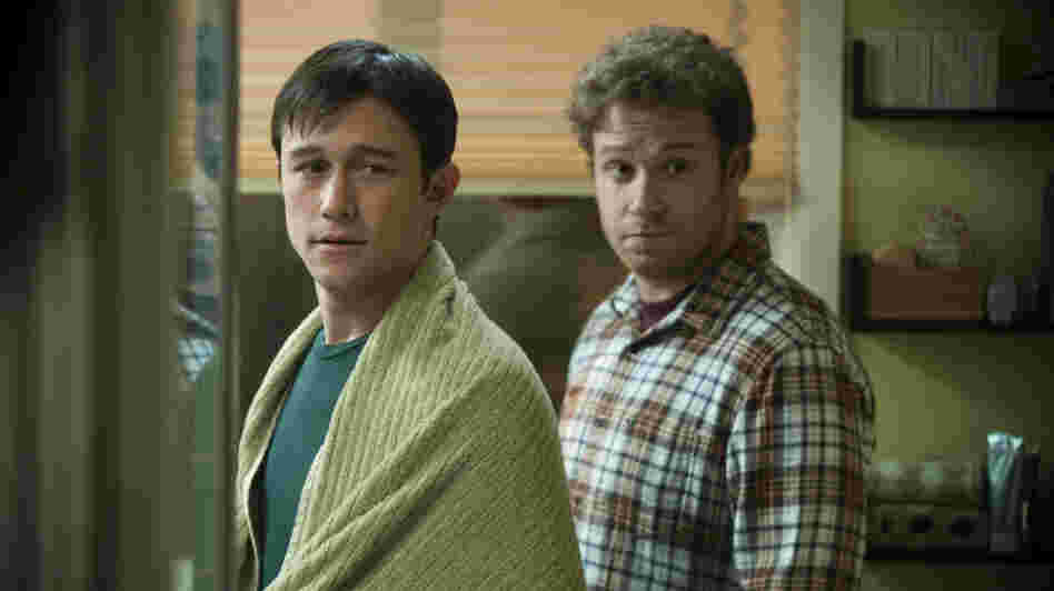 In 50/50, Joseph Gordon-Levitt plays Adam, a public radio host stricken with cancer who enlists his best friend, played by Seth Rogen, for moral and physical support.