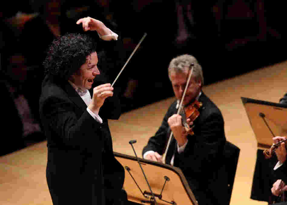 LA Philharmonic music director Gustavo Dudamel at work on the podium.