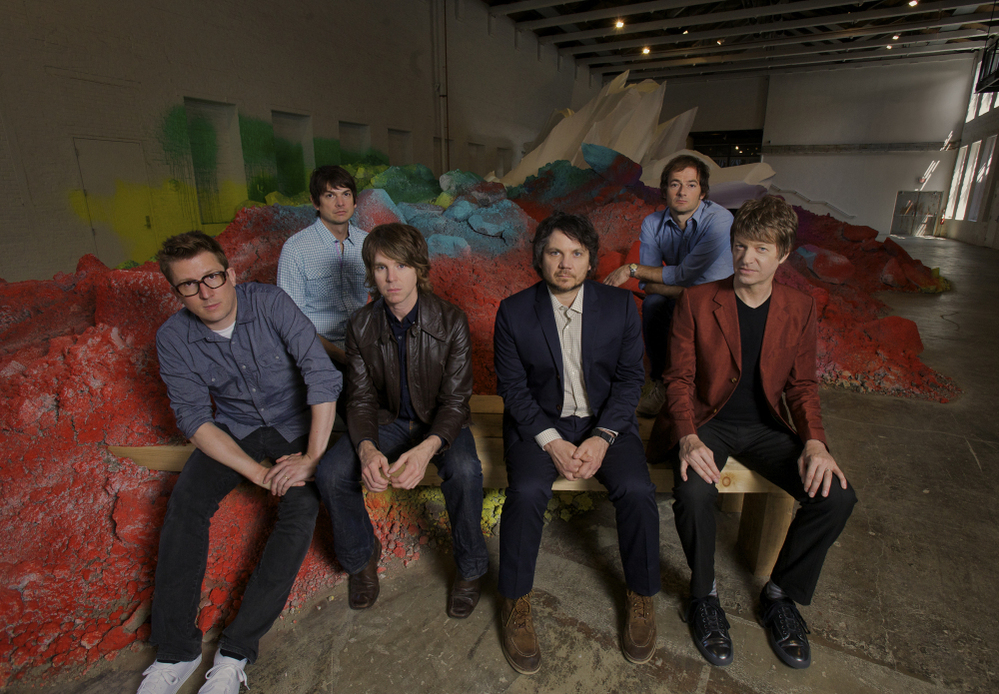 Wilco, from left: Mikael Jorgensen, Glenn Kotche, Patrick Sansone, Jeff Tweedy, John Stirratt, Nels Cline.