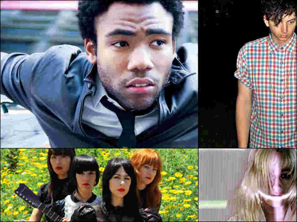 Clockwise from top right: Childish Gambino, Youth Lagoon, Zola Jesus, Dum Dum Girls.