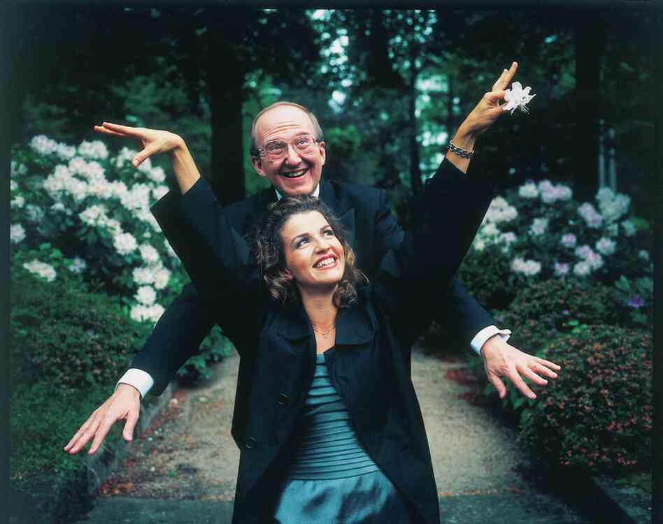 Clowning with pianist Lambert Orkis.