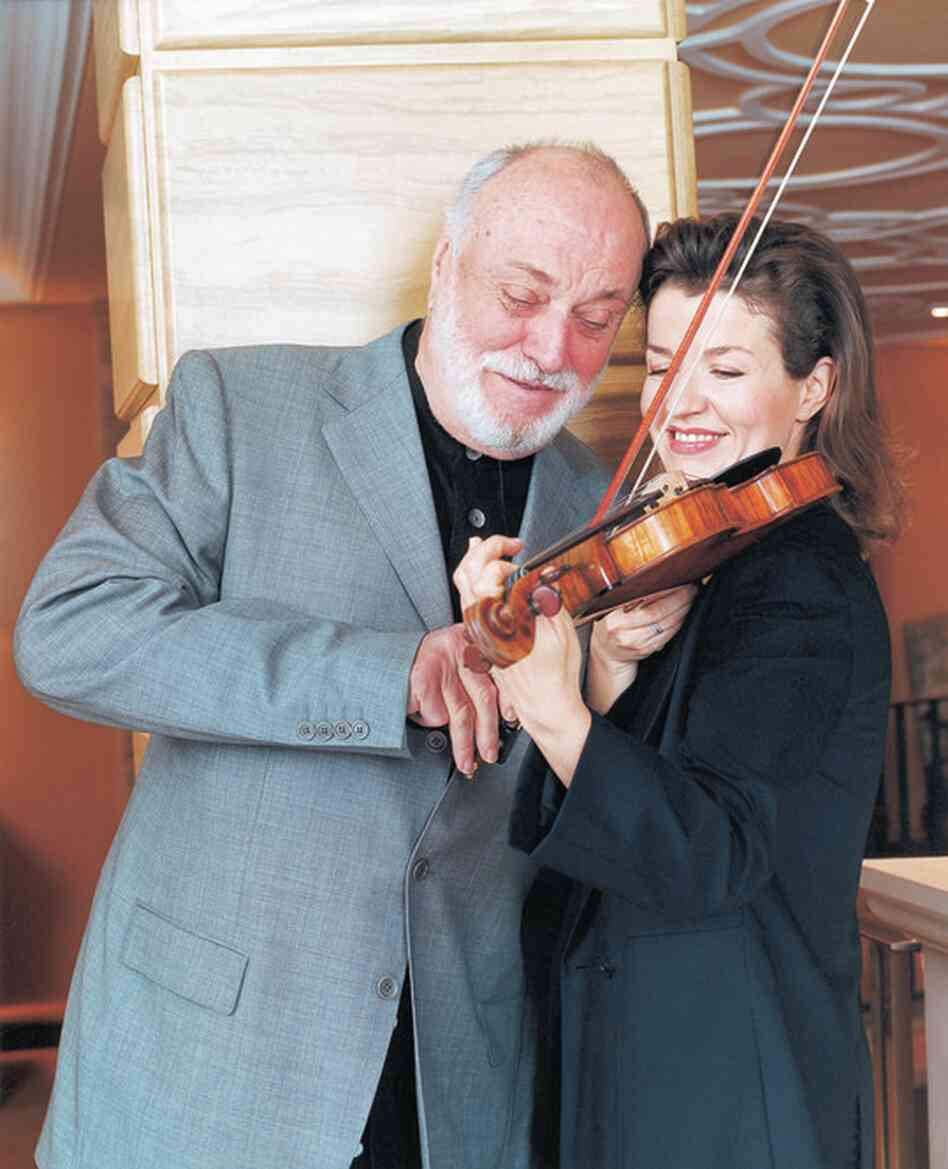 With conductor Kurt Masur, in New York, 2002.