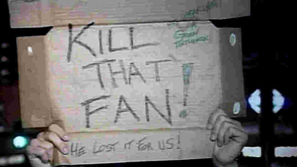 A screen grab from ESPN Films Catching Hell, Alex Gibney's look at the story of Steve Bartman.