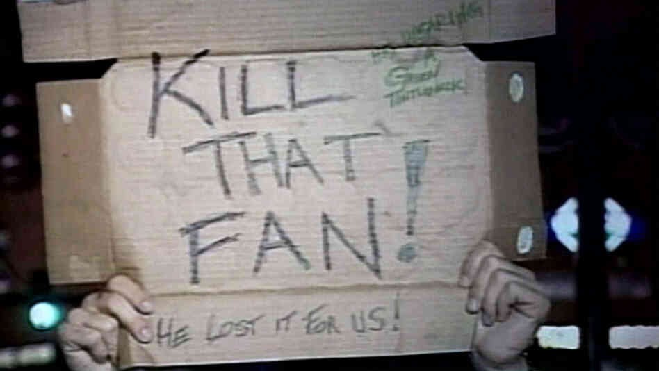 A screen grab from ESPN Films Catching Hell, Alex Gibney's look at the story of Steve Bartman.