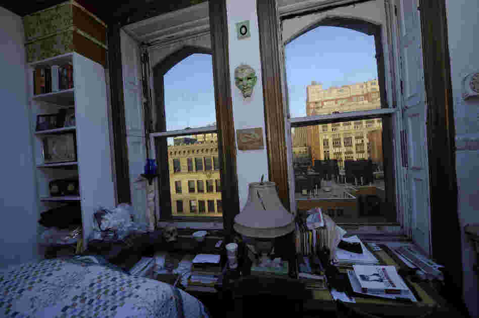 A view from the room of 16-year resident and writer Ed Hamilton, who moved to the Chelsea in his mid-30s. "It seemed like the place to go," he says.