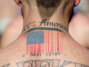 Festival-goer Josh Bleeker waits for the first act on the main stage at the Stagecoach Country Music Festival, April 30 in Indio, Calif.