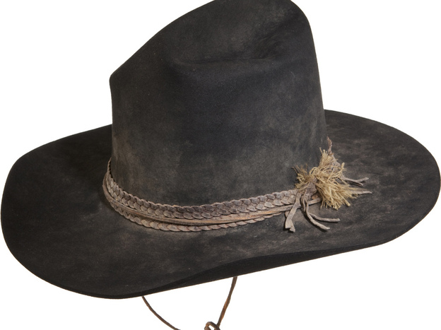 A hat worn by actor John Wayne in the 1975 film Rooster Cogburn is among the Wayne memorabilia to be offered for sale by Heritage auctions in October.