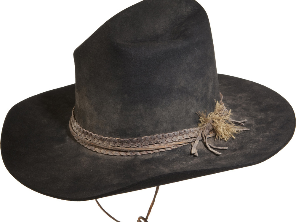 A hat worn by actor John Wayne in the 1975 film Rooster Cogburn is among the Wayne memorabilia to be offered for sale by Heritage auctions in October.