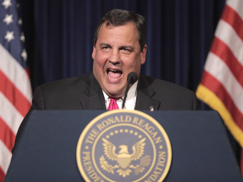 New Jersey Gov. Chris Christie speaks at the Ronald Reagan Presidential Library in Simi Valley, Calif. on Sept. 27.