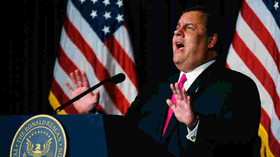 New Jersey Gov. Chris Christie kept his fans guessing about whether he'll make a run for president during an appearance Tuesday night at the Ronald Reagan Presidential Library and Museum in Simi Valley, Calif.