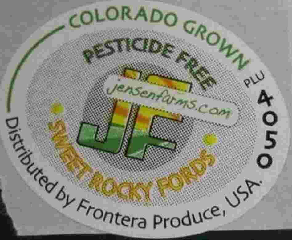 A label consumers might find on the cantaloupes.