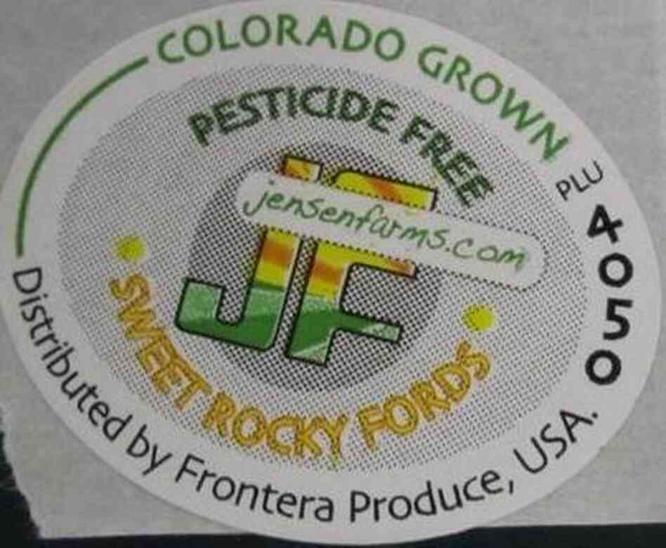 A label consumers might find on the cantaloupes.