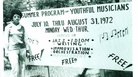 A sign for Bubbha Thomas' free jazz classes, taken in 1972. A sign for Bubbha Thomas' free jazz classes, taken in 1972.