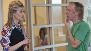 Laura Dern and series creator Mike White, shown together on the set of Enlightened, first worked together on White's 2007 film Year of the Dog.
