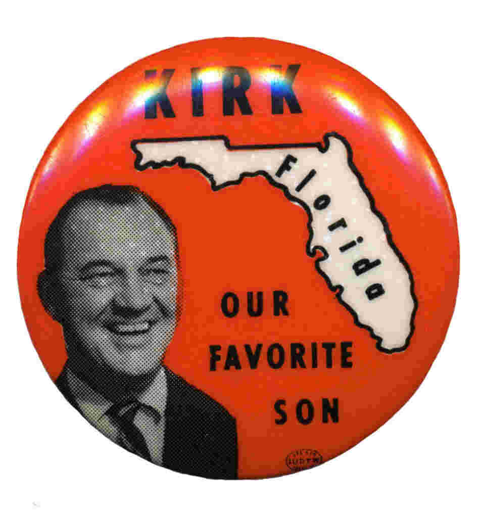 Kirk, Florida's favorite son candidate for president in 1968, made subsequent (and equally unserious) bids for the White House. Kirk, Florida's favorite son candidate for president in 1968, made subsequent (and equally unserious) bids for the White House.