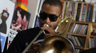 Trombone Shorty at the NPR Music office. Trombone Shorty at the NPR Music office.