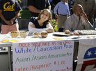 A student who identified herself as "Hannah" works at a bake sale led by the Berkeley College Republicans on Sept. 27 at the University of California campus in Berkeley, Calif. A student who identified herself as "Hannah" works at a bake sale led by the Berkeley College Republicans on Sept. 27 at the University of California campus in Berkeley, Calif.
