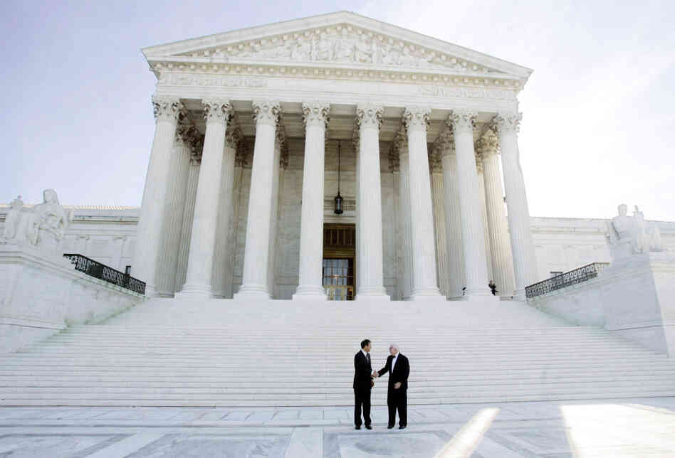 Justice John Paul Stevens (right) stands with newly sworn-in Chief Justice John Roberts in front of the U.S. Supreme Court in October 2005. Stevens' new book, Five Chiefs, is a discussion about the office of chief justice, featuring detailed profiles of the five Stevens knew well: Fred Vinson, Earl Warren, Warren Burger, William Rehnquist and John Roberts. Justice John Paul Stevens (right) stands with newly sworn-in Chief Justice John Roberts in front of the U.S. Supreme Court in October 2005. Stevens' new book, Five Chiefs, is a discussion about the office of chief justice, featuring detailed profiles of the five Stevens knew well: Fred Vinson, Earl Warren, Warren Burger, William Rehnquist and John Roberts.