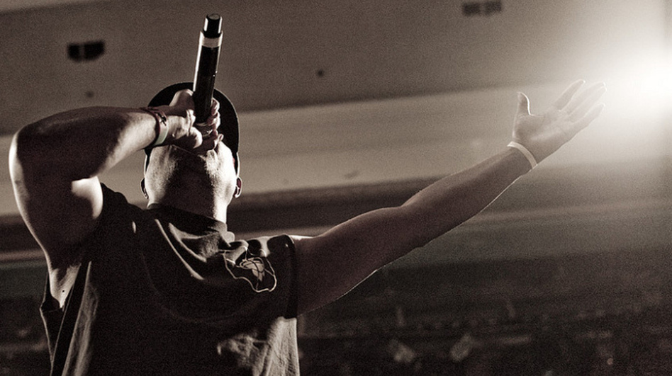Public Enemy performs at the Convention Hall in Asbury Park, N.J., on Sunday night.