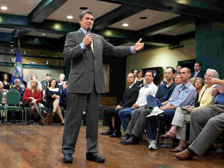 Texas Gov. Rick Perry speaks to Hampton, NH audience, Oct. 1, 2011. Texas Gov. Rick Perry speaks to Hampton, NH audience, Oct. 1, 2011.