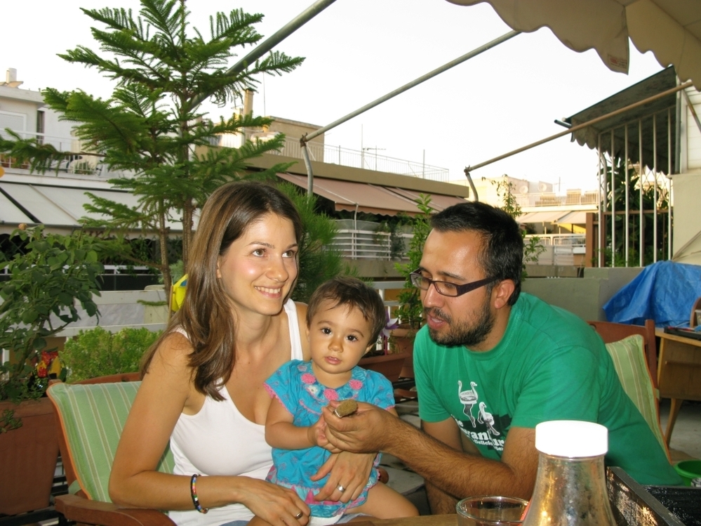 Stella Kasdagli, 30, and her husband Alexandros Karamalikis, 35, are trying to make ends meet. Karamalikis lost his job and and is now a stay-at-home father, raising their 13-month-old daughter