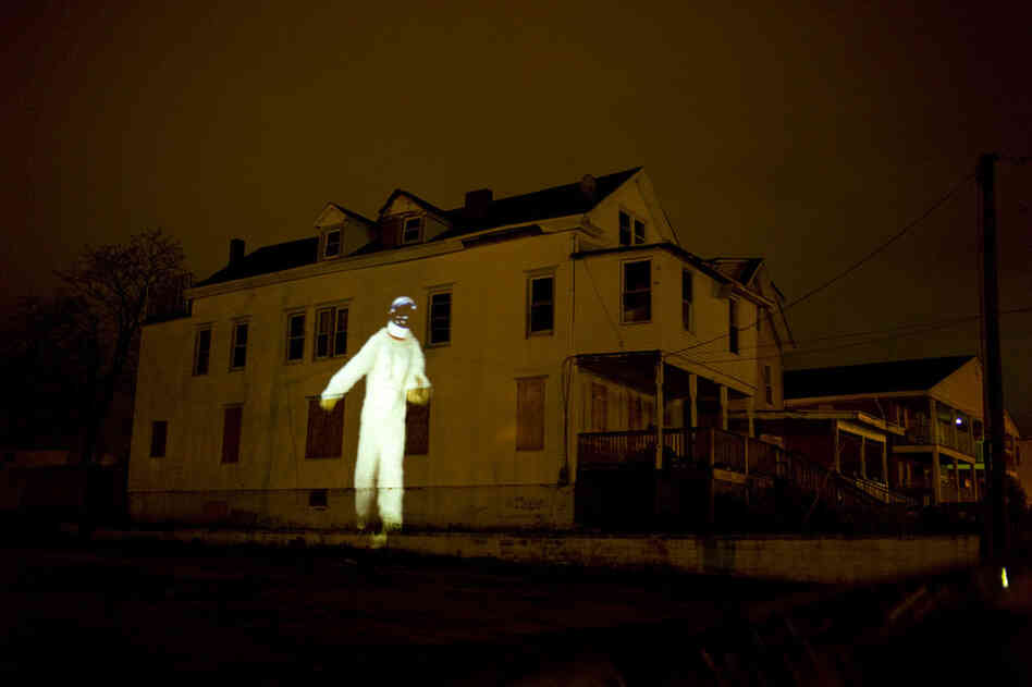 An astronaut projected onto the side of a house all weekend? Sure, why not? It's ATP. 