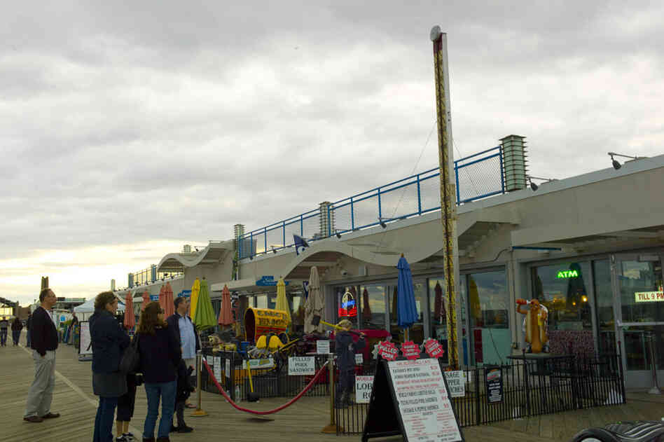Outside the Silverball Museum, home to 200 pinball machines and a little girl with a mallet. 