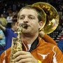 The Texas Longhorns band performs during a basketball game against the Oakland Golden Grizzlies on March 18. A challenge to the admissions policy at University of Texas, Austin, contends that the school does not need to consider race to achieve a diverse student body. 