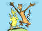 The young duck McKluck and his friend the cat discuss what to do with their magical wish-granting Bippolo Seed in Dr. Seuss's story, The Bippolo Seed. The young duck McKluck and his friend the cat discuss what to do with their magical wish-granting Bippolo Seed in Dr. Seuss's story, The Bippolo Seed.