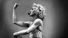 She's tough enough. Here Madonna is on stage during the Blonde Ambition tour in 1990. She's tough enough. Here Madonna is on stage during the Blonde Ambition tour in 1990.