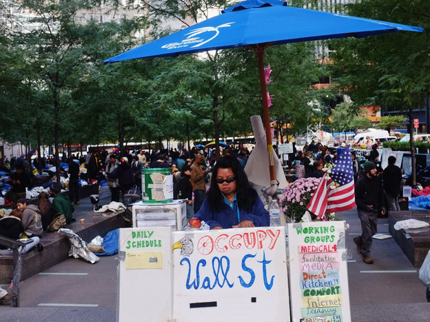 The scene this week at Zuccotti Park in Manhattan.
