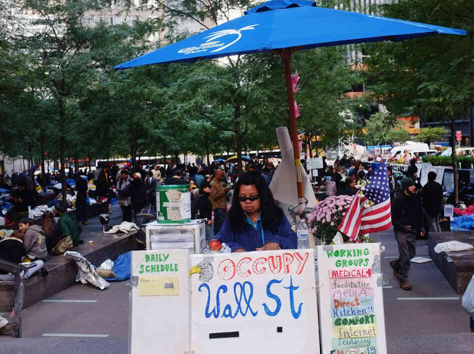 The scene this week at Zuccotti Park in Manhattan.