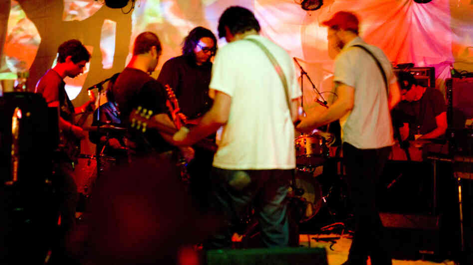 Members of Chavez join Oneida during the performance of The Ocropolis III.