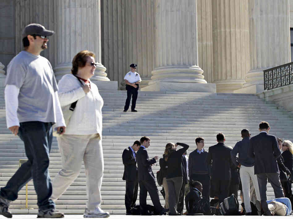 As visitors lined up outside the Supreme Court on Wednesday, the justices grappled with the question of when churches might be exempt from certain federal laws. As visitors lined up outside the Supreme Court on Wednesday, the justices grappled with the question of when churches might be exempt from certain federal laws.