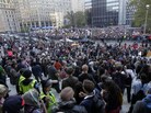 Occupy Wall Street protesters join a labor union rally in New York's Foley Square on Wednesday. Occupy Wall Street protesters join a labor union rally in New York's Foley Square on Wednesday.