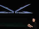 Steve Jobs introduces new MacBook Air models at Apple headquarters on October 20, 2010.