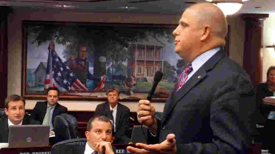 State Rep. Ritch Workman, seen here speaking in 2010, has filed a bill to make dwarf tossing legal once again in Florida.