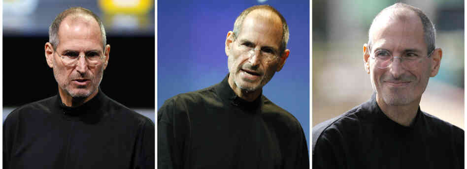 Three file photos, from left, Jan. 2010, July 2010 and Oct. 2010, show Apple CEO Steve Jobs. ON Â Jan. 17, 2011, Jobs took a medical leave of absence for the second time in two years. Three file photos, from left, Jan. 2010, July 2010 and Oct. 2010, show Apple CEO Steve Jobs. ON Â Jan. 17, 2011, Jobs took a medical leave of absence for the second time in two years.