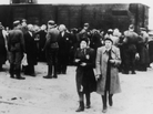Newly arrived deportees and guards at the Nazi concentration camp at Auschwitz, Poland, circa 1943. Newly arrived deportees and guards at the Nazi concentration camp at Auschwitz, Poland, circa 1943.