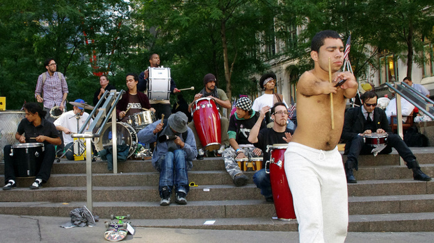 Zuccotti Park on Oct. 6. The people making music during the Occupy Wall Street protests are not celebrities.