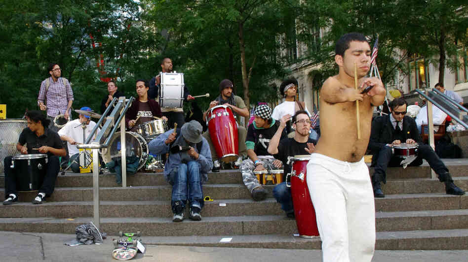 Zuccotti Park on Oct. 6. The people making music during the Occupy Wall Street protests are not celebrities.