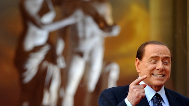 Italy's Prime Minister Silvio Berlusconi, seen here in a file photo, has seen his approval rating hit record lows. And now he's angered many in his own party by jokingly suggesting a lewd name change.