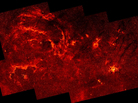This infrared mosaic image, taken by the Hubble telescope, represents the "sharpest survey of the Galactic Center to date," NASA says. This infrared mosaic image, taken by the Hubble telescope, represents the "sharpest survey of the Galactic Center to date," NASA says.