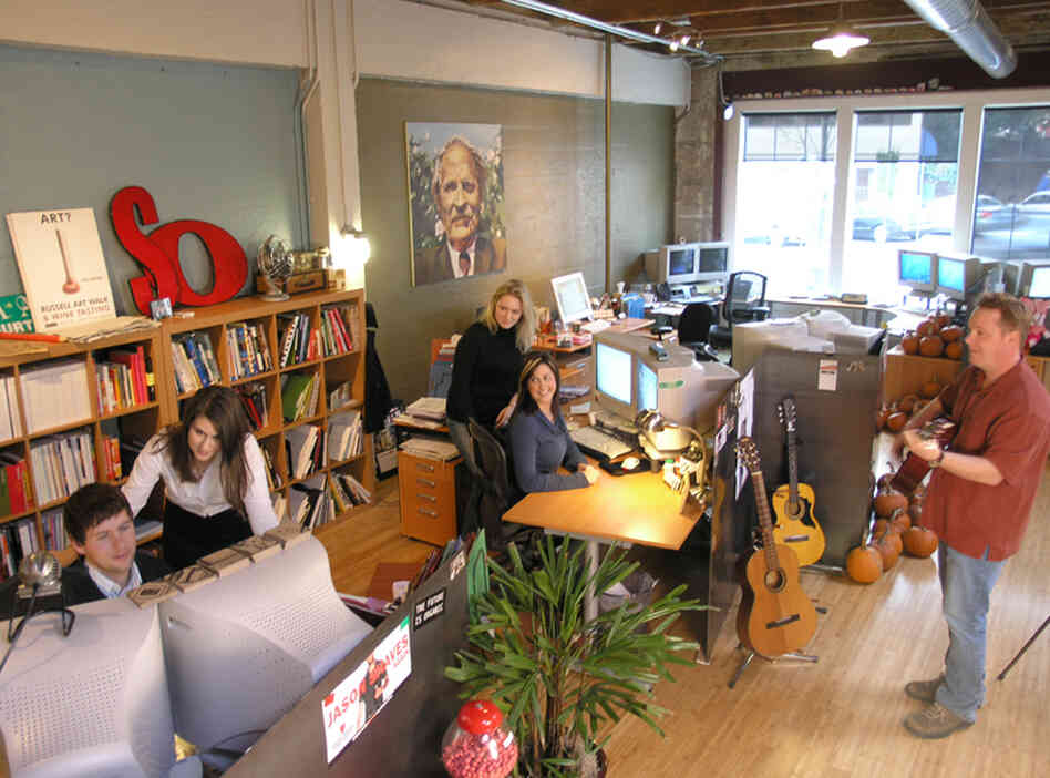 Rusty George Creative laid off more than half of its 17-person staff when clients stopped buying their marketing services as the economy crashed. After a hard look at finances, the small firm is now ready to hire a new employee. Rusty George Creative laid off more than half of its 17-person staff when clients stopped buying their marketing services as the economy crashed. After a hard look at finances, the small firm is now ready to hire a new employee.