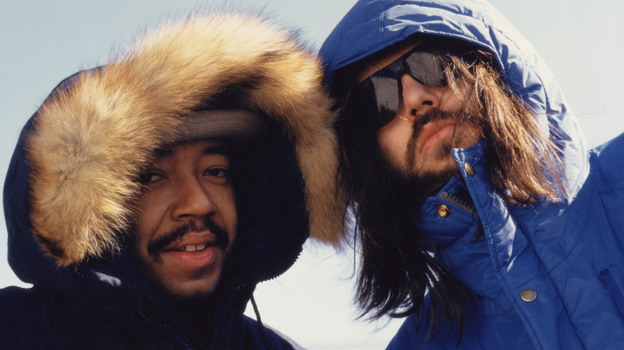 Russell Simmons and Rick Rubin as new business partners, in a mid-'80s candid shot from Def Jam Recordings: The First 25 Years of the Last Great Record Label.