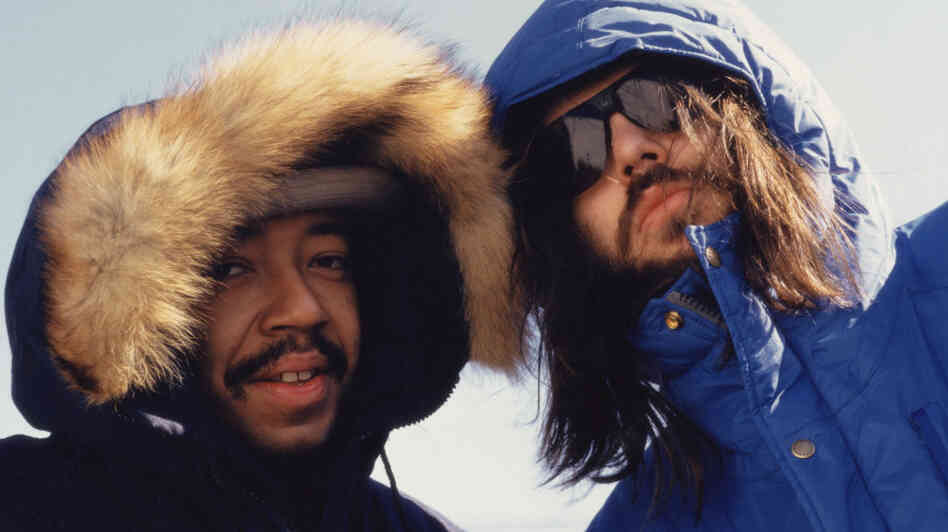 Russell Simmons and Rick Rubin as new business partners, in a mid-'80s candid shot from Def Jam Recordings: The First 25 Years of the Last Great Record Label.