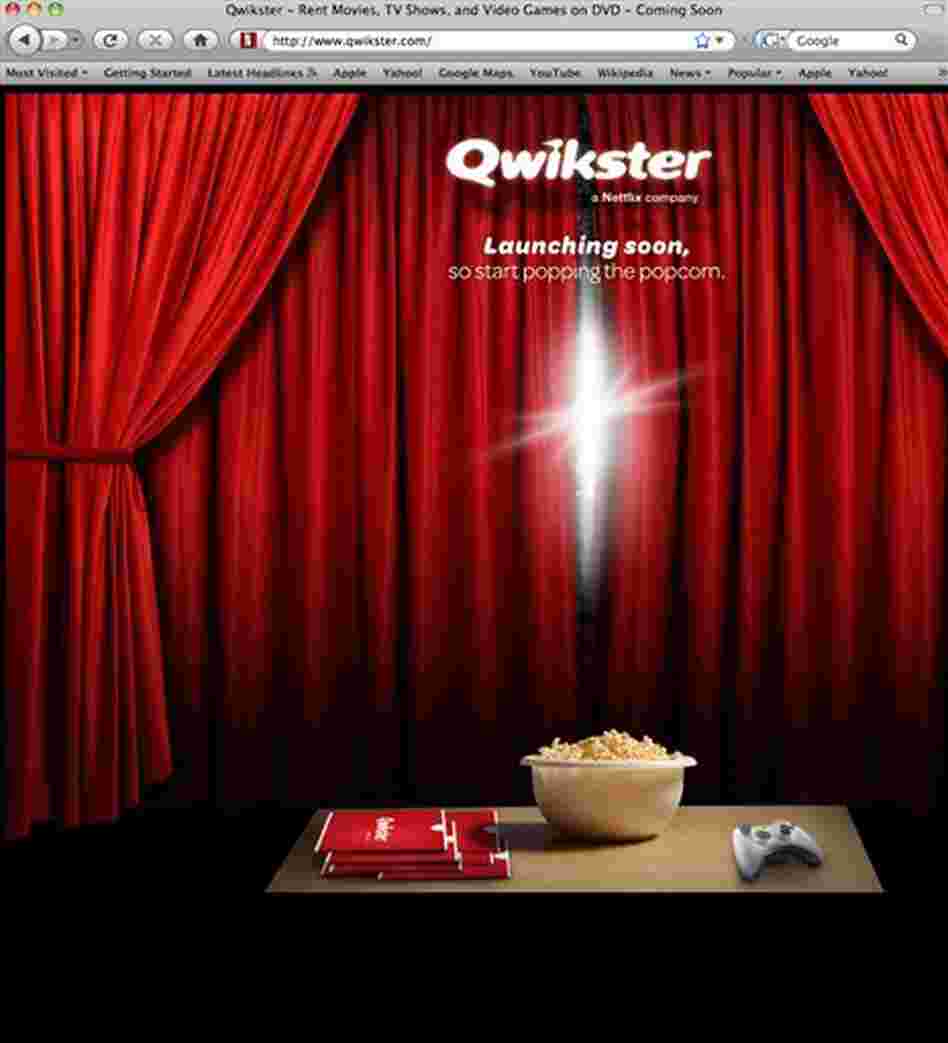  A screenshot shows Qwikster.com, the ill-fated DVD mailing service that Netflix discontinued Monday.